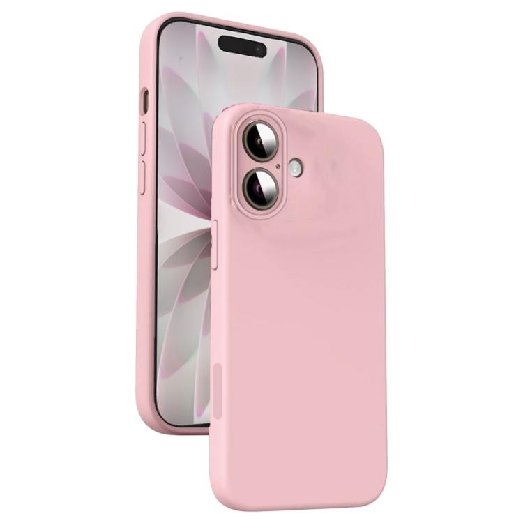 For iPhone 17 Microfiber Liquid Silicone Shockproof Phone Case(Pink)