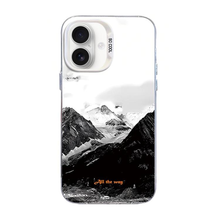 For iPhone 17 Mountain Pattern Color Silver PC Hybrid TPU Phone Case(Snow Mountain)