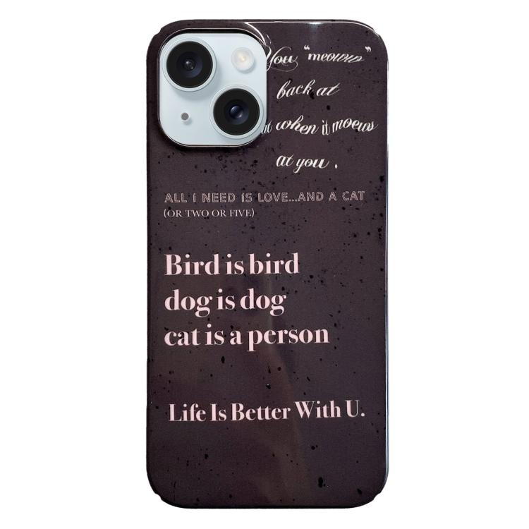 For iPhone 17 Painted Pattern PC Phone Case(Alphabet Black)