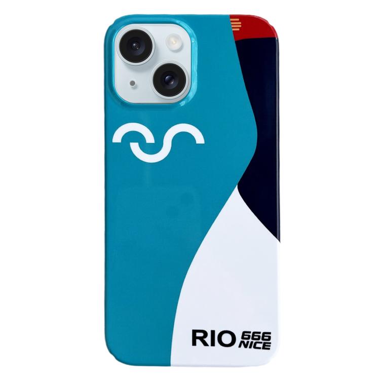 For iPhone 17 Painted Pattern PC Phone Case(Contrasting Blue)