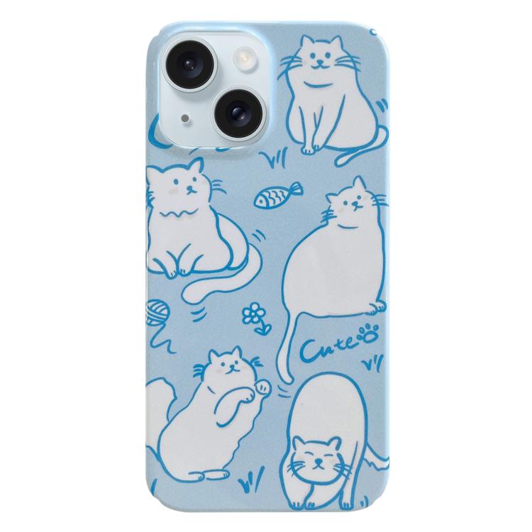 For iPhone 17 Painted Pattern PC Phone Case(Funny Cat)