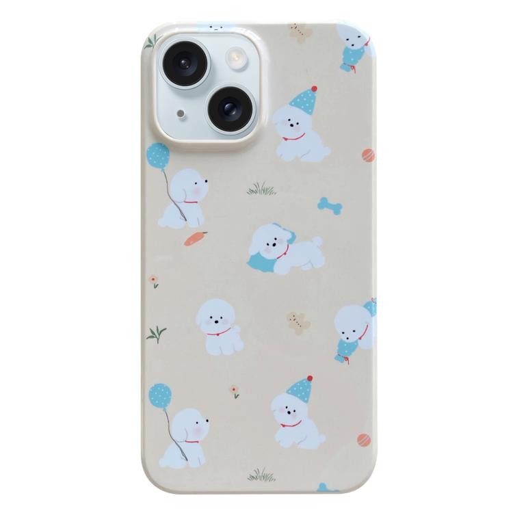 For iPhone 17 Painted Pattern PC Phone Case(Milk Yellow Dog)