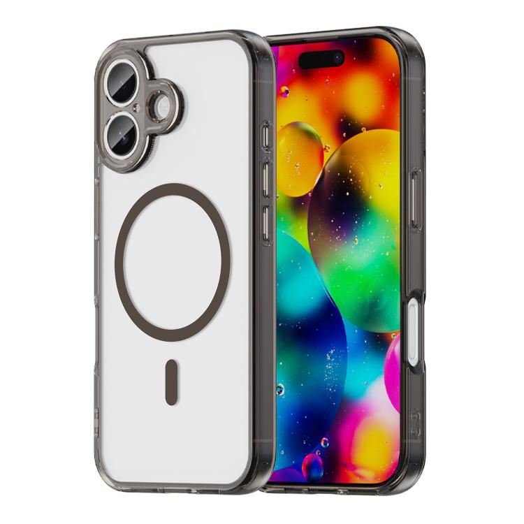 For iPhone 17 PC Hybrid TPU Airbag Shockproof MagSafe Phone Case(Transparent Black)