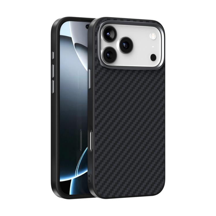 For iPhone 17 Pro ABEEL C Carbon Fiber Series 6D Micro Relief MagSafe Phone Case(Black)