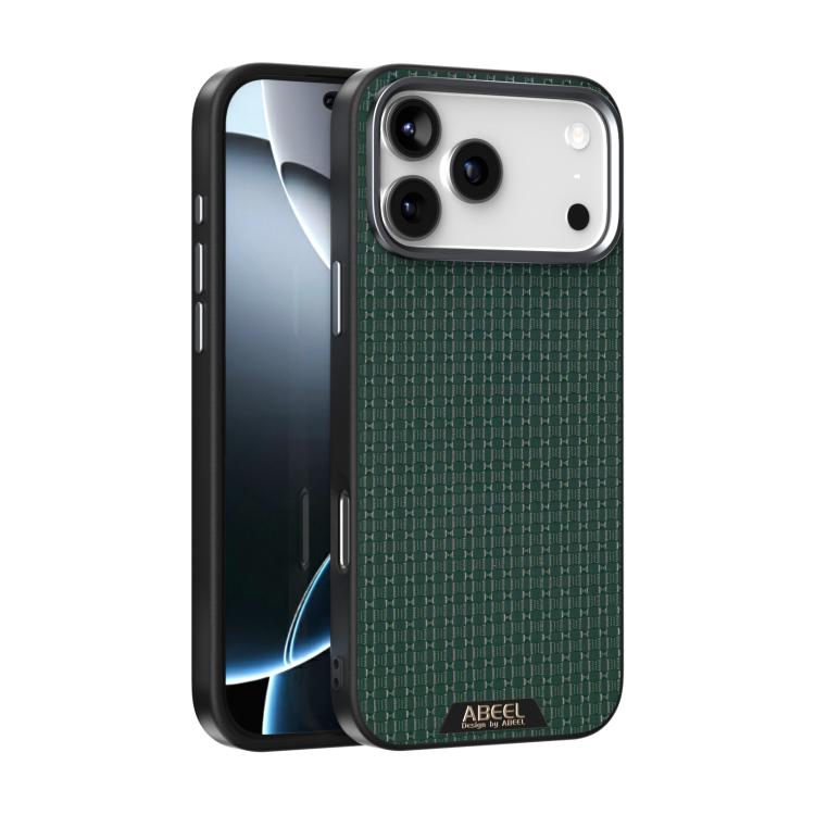 For iPhone 17 Pro ABEEL Ruyi Pattern 6D Micro Relief MagSafe Leather Phone Case(Green)
