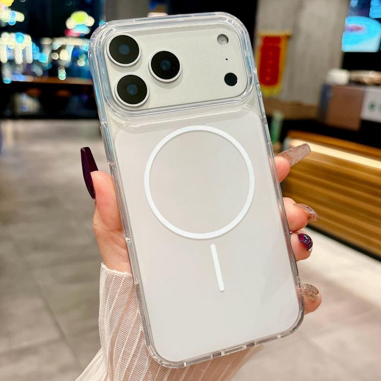For iPhone 17 Pro Acrylic MagSafe Fine Circle Magnetic Phone Case(Silver)