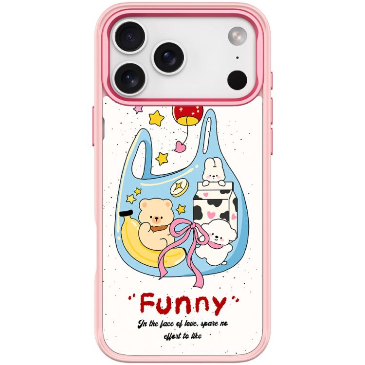 For iPhone 17 Pro Adorable Handbag Bear Pattern Magnetic Phone Case(Pink)