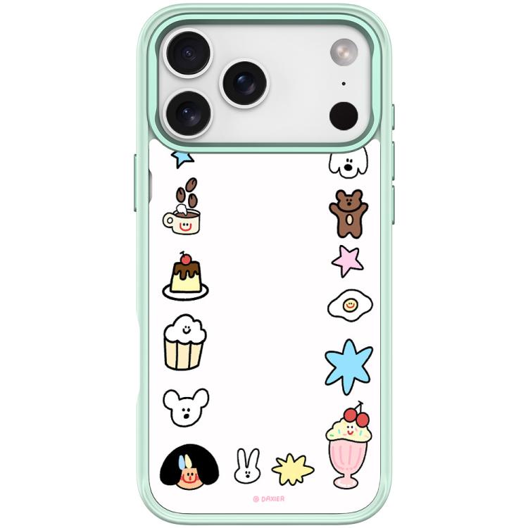 For iPhone 17 Pro Adorable Little Guy Pattern Magnetic Phone Case(Light Green)