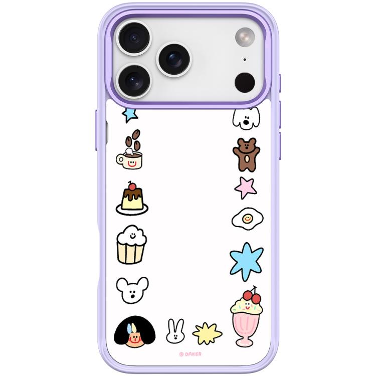 For iPhone 17 Pro Adorable Little Guy Pattern Magnetic Phone Case(Light Purple)