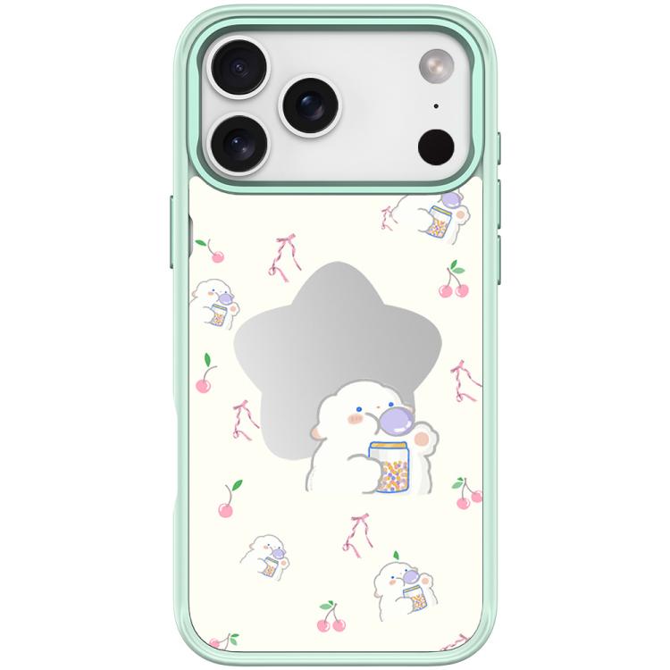 For iPhone 17 Pro Adorable Star Sheep Pattern Magnetic Phone Case(Light Green)