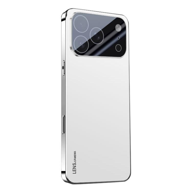 For iPhone 17 Pro AG Frosted Electroplating Acrylic Phone Case(Silver White)