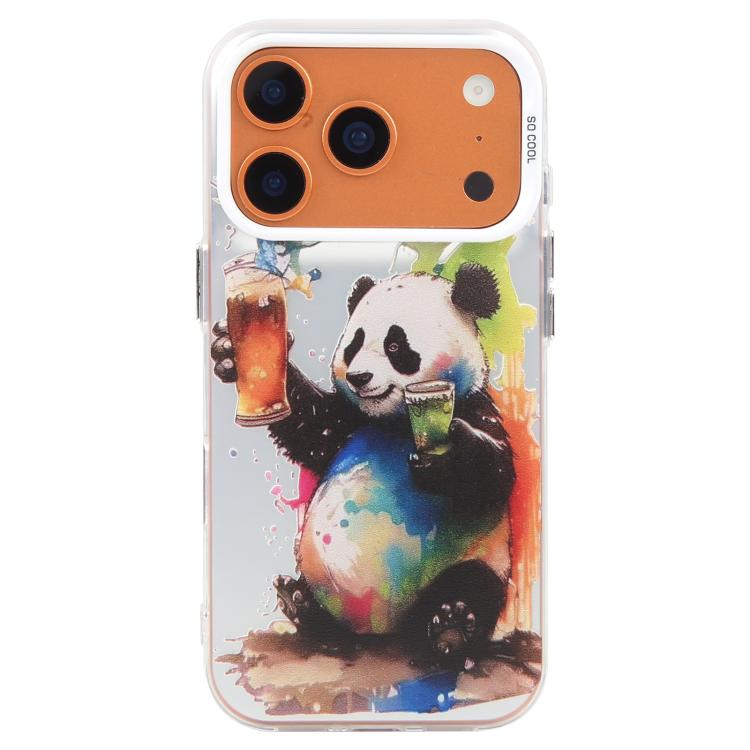 For iPhone 17 Pro Animal Pattern Oil Painting Series PC + TPU Phone Case(Panda)