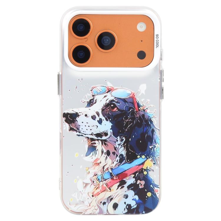For iPhone 17 Pro Animal Pattern Oil Painting Series PC + TPU Phone Case(Spotted Dog)