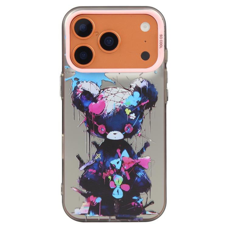 For iPhone 17 Pro Animal Pattern Oil Painting Series PC + TPU Phone Case(Tattered Bear)