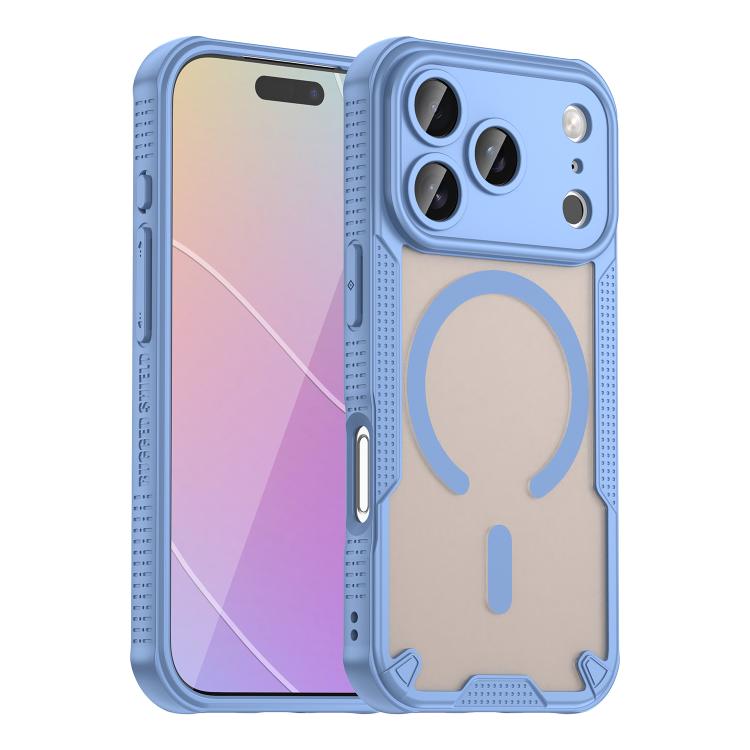For iPhone 17 Pro Armor Glaze MagSafe Magnetic Phone Case(Blue)