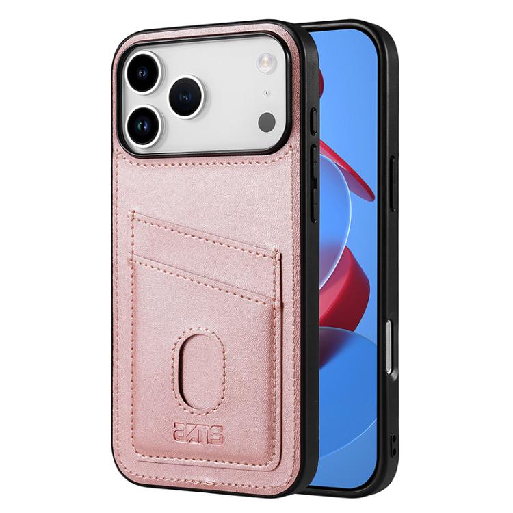 For iPhone 17 Pro AZNS K1 Series Card Slot Business Phone Case(Pink)