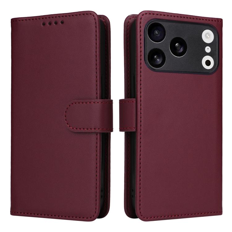 For iPhone 17 Pro BETOPNICE BN-005 2 in 1 Detachable Imitate Genuine Leather Phone Case(Wine Red)