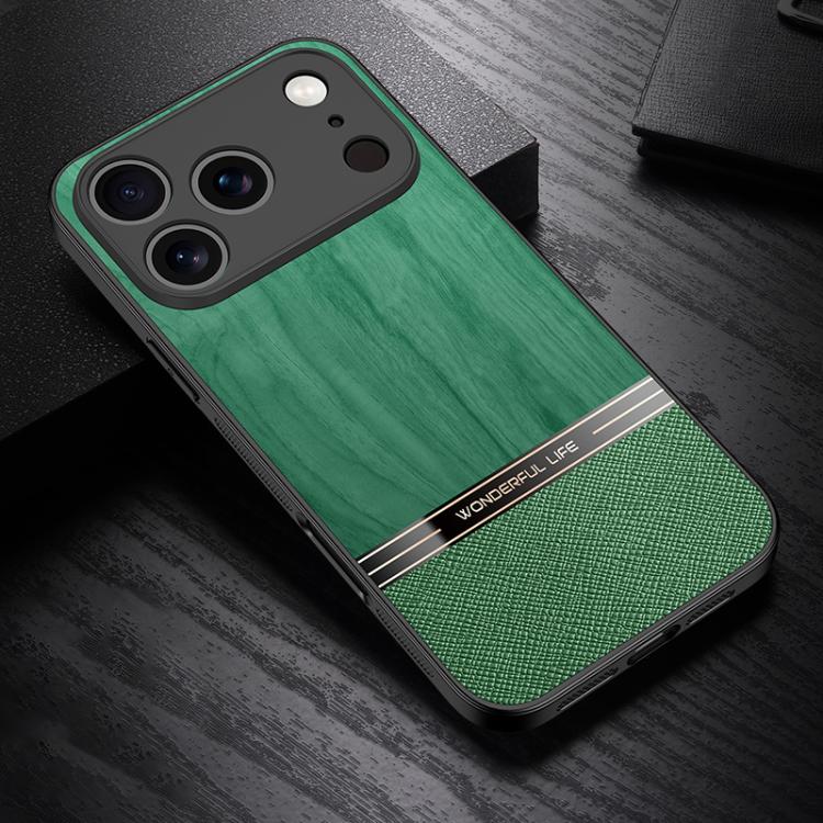 For iPhone 17 Pro Bionic Tree Texture Full Coverage Phone Case(Green)