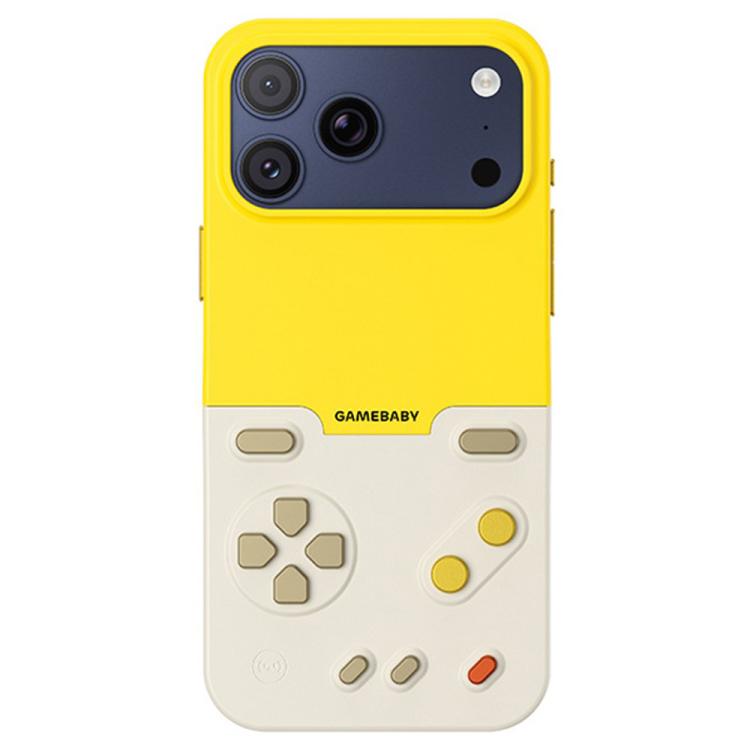For iPhone 17 Pro BitmoLab GAMEBABY Retro Handheld Game Console Design Phone Case(Yellow)