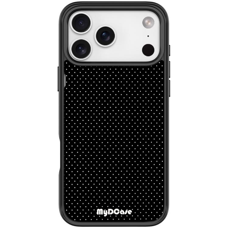 For iPhone 17 Pro Black Dots Pattern Magnetic Phone Case(Black)