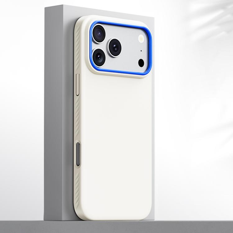 For iPhone 17 Pro Blues Series Skin Feel Magnetic PC Phone Case(White)