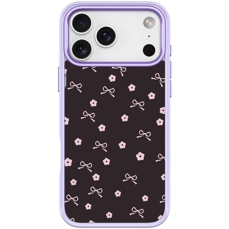 For iPhone 17 Pro Bow Flower Pattern Magnetic Phone Case(Light Purple)