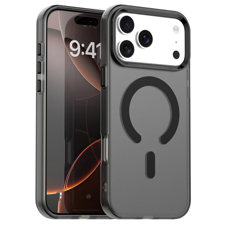 For iPhone 17 Pro C-type Candy Magsafe PC Hybrid TPU Phone Case(Black)