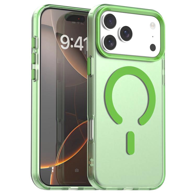For iPhone 17 Pro C-type Candy Magsafe PC Hybrid TPU Phone Case(Green)
