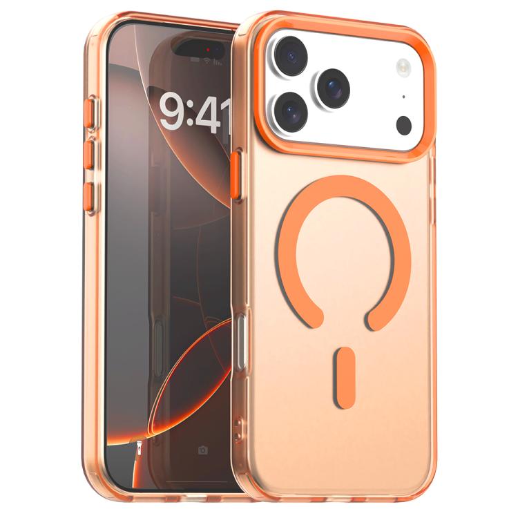 For iPhone 17 Pro C-type Candy Magsafe PC Hybrid TPU Phone Case(Orange)