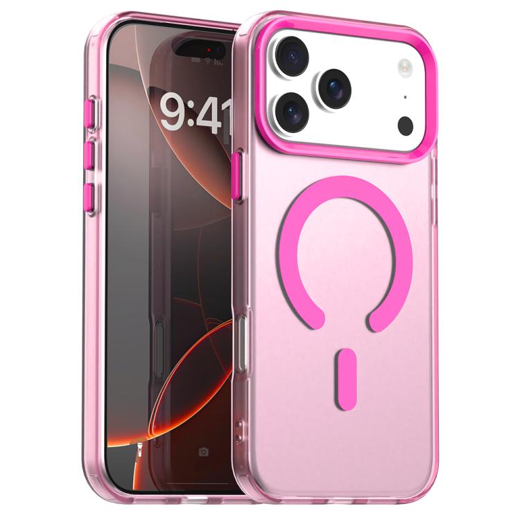 For iPhone 17 Pro C-type Candy Magsafe PC Hybrid TPU Phone Case(Red)