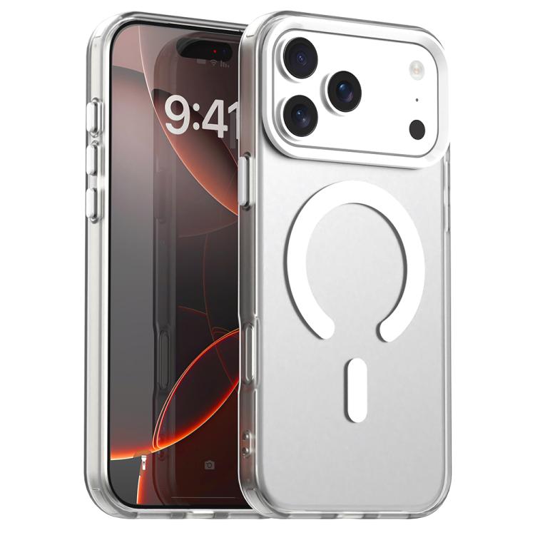 For iPhone 17 Pro C-type Candy Magsafe PC Hybrid TPU Phone Case(White)