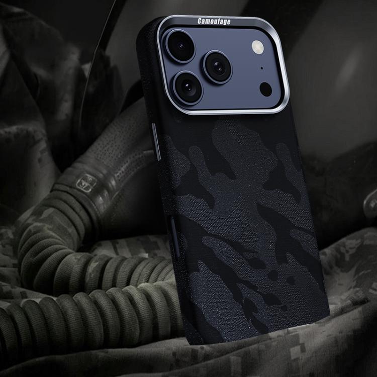 For iPhone 17 Pro Camouflage Full Coverage Magnetic Shockproof Phone Case(Black)