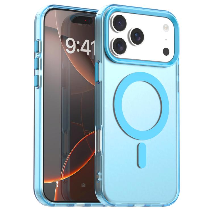 For iPhone 17 Pro Candy Magsafe PC Hybrid TPU Phone Case(Blue)