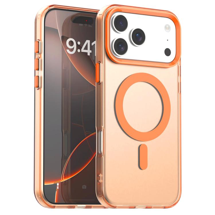 For iPhone 17 Pro Candy Magsafe PC Hybrid TPU Phone Case(Orange)