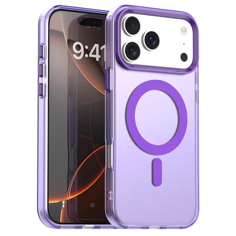 For iPhone 17 Pro Candy Magsafe PC Hybrid TPU Phone Case(Purple)