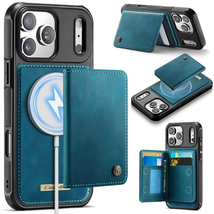 For iPhone 17 Pro CaseMe Me80 Series Detachable Wallet Magnetic RFID Vegan Leather Phone Case(Green)