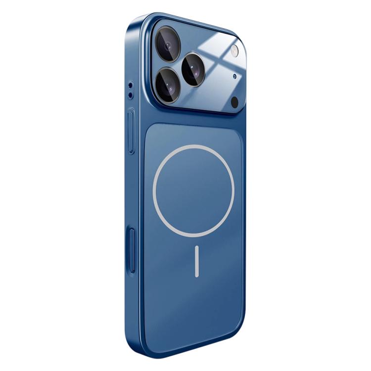 For iPhone 17 Pro Change to 17 Big Lens Window Frosted MagSafe Phone Case(Blue)