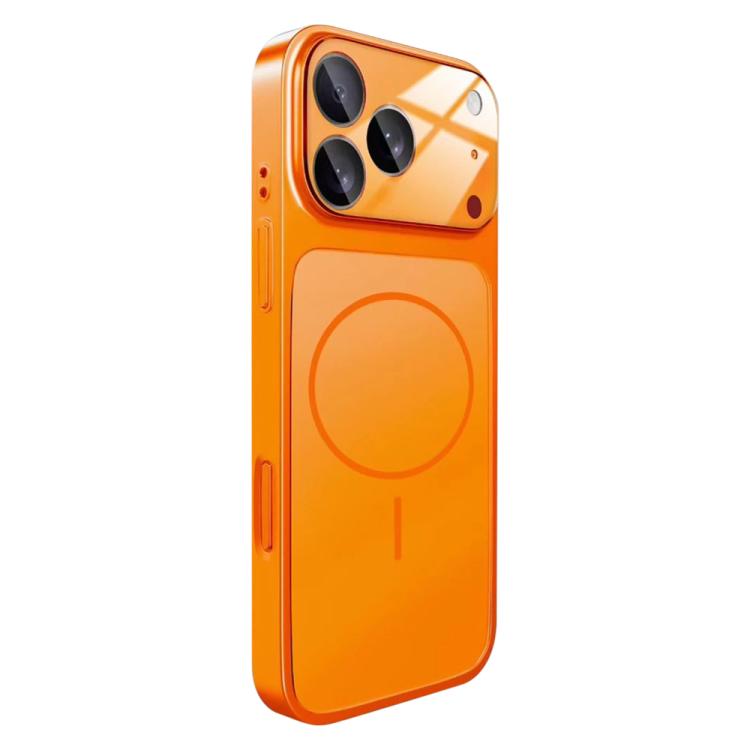 For iPhone 17 Pro Change to 17 Big Lens Window Frosted MagSafe Phone Case(Orange)