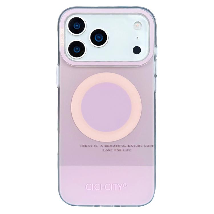 For iPhone 17 Pro CICI-CITY CH-57 Contrast Color Magnetic Skin-Feel Phone Case(Grey)