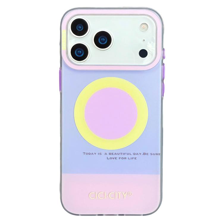 For iPhone 17 Pro CICI-CITY CH-57 Contrast Color Magnetic Skin-Feel Phone Case(Light Purple)