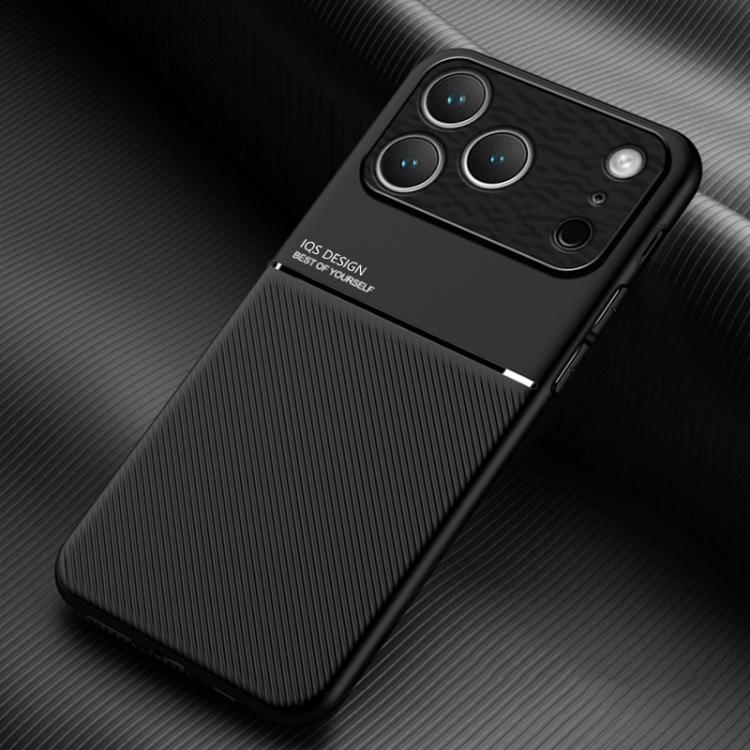 For iPhone 17 Pro Classic Tilt Strip Grain Magnetic Shockproof PC + TPU Phone Case(Black)