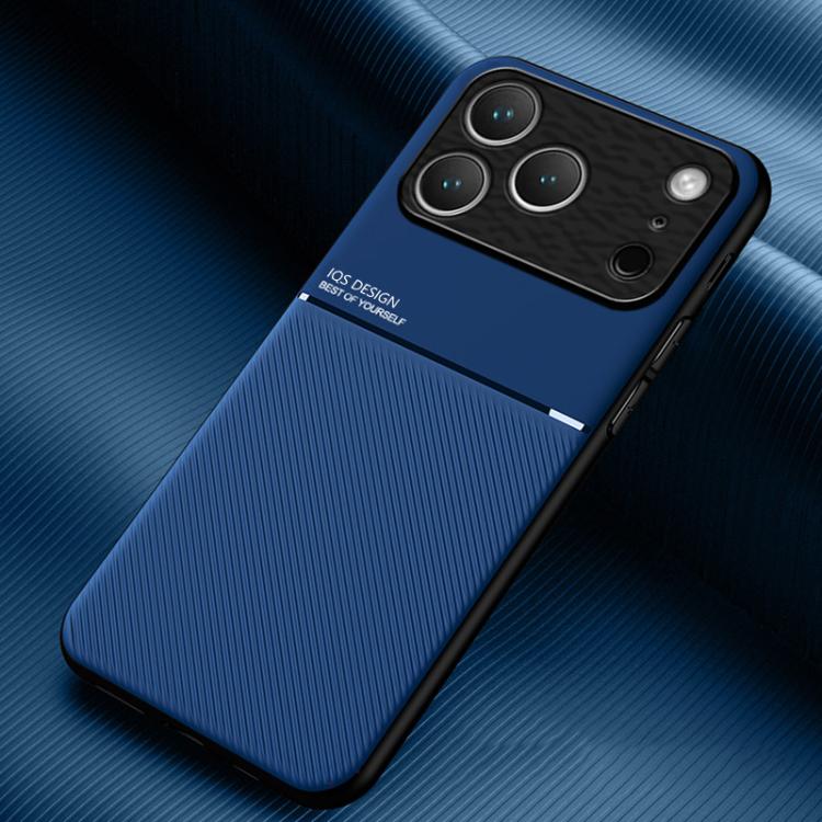 For iPhone 17 Pro Classic Tilt Strip Grain Magnetic Shockproof PC + TPU Phone Case(Blue)