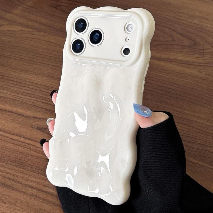 For iPhone 17 Pro Cloud-Style TPU Shockroof Phone Case(Milky White)