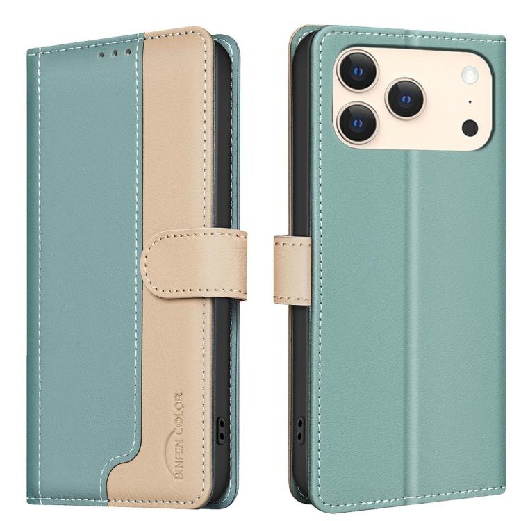 For iPhone 17 Pro Color Matching RFID Anti-theft Leather Phone Case(Green)
