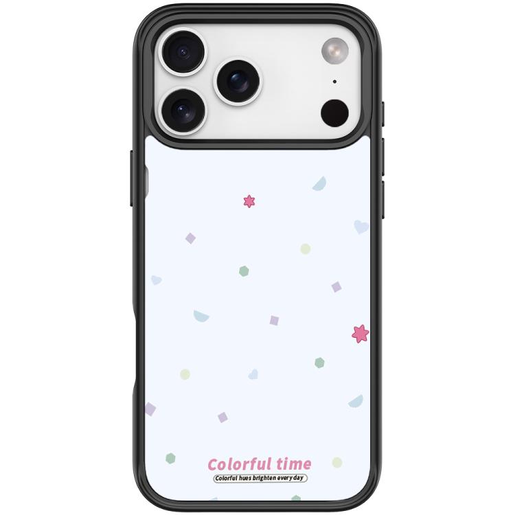 For iPhone 17 Pro Colorful Stars Pattern Magnetic Phone Case(Black)