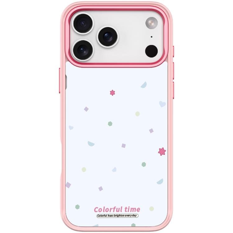For iPhone 17 Pro Colorful Stars Pattern Magnetic Phone Case(Pink)