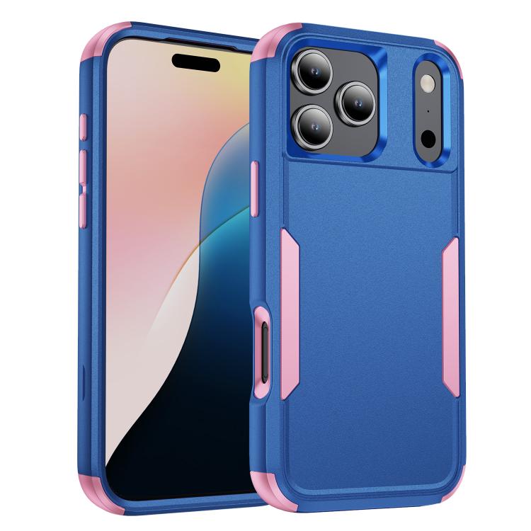 For iPhone 17 Pro Commuter Shockproof TPU + PC Phone Case(Royal Blue+Pink)