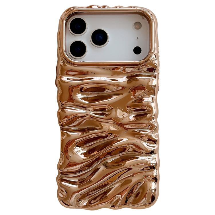 For iPhone 17 Pro Cream Texture Electroplating TPU Full Coverage Phone Case(Gold)
