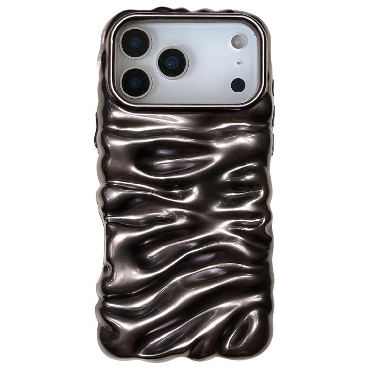 For iPhone 17 Pro Cream Texture Electroplating TPU Full Coverage Phone Case(Matte Black)