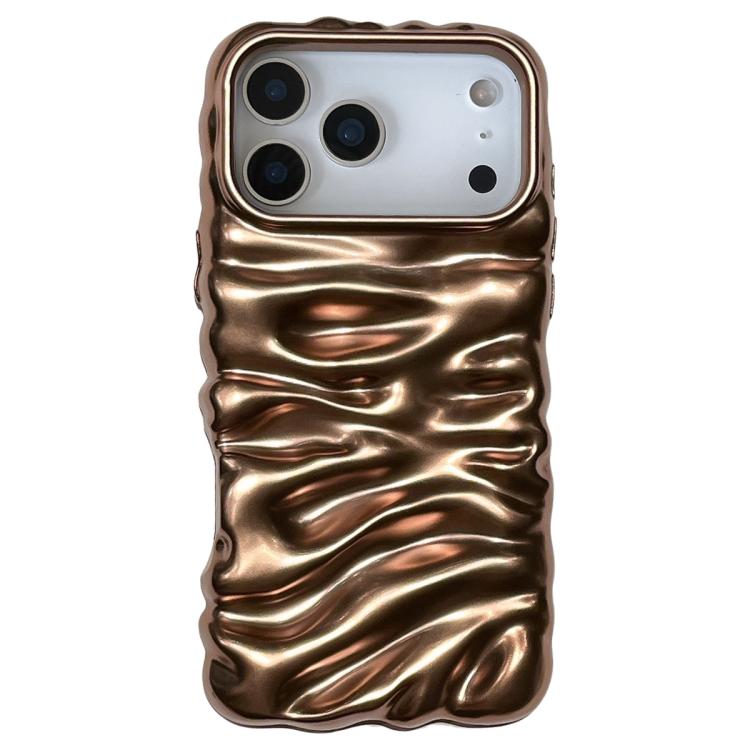 For iPhone 17 Pro Cream Texture Electroplating TPU Full Coverage Phone Case(Matte Gold)